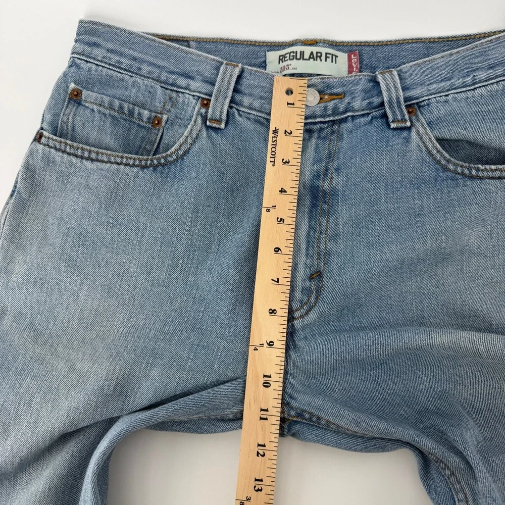 Levi's 505 Regular Fit Jeans Mens 34x32 Light‎ Wash Blue Straight Leg Denim Y2K